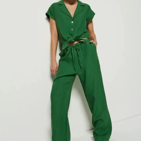 NWT - NATION LTD Lucia Tie Waist Pants, Size Medium, Green - Picture 5 of 6